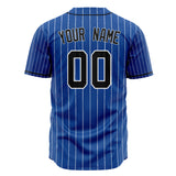 Custom Royal Baseball Jersey (With Black White Pinstripe)