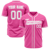 Custom Pink Baseball Jersey (With White Color)