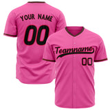 Custom Pink Baseball Jersey (With Black Color)