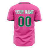 Custom Pink Baseball Jersey (With Kelly Green Color)