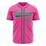 Custom Pink Baseball Jersey (With Kelly Green Color)