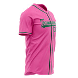 Custom Pink Baseball Jersey (With Kelly Green Color)