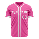 Custom Pink Baseball Jersey (With White Color)