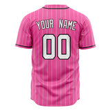 Custom Pink Baseball Jersey (With White Cream Pinstripe)