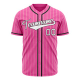 Custom Pink Baseball Jersey (With White Cream Pinstripe)