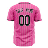 Custom Pink Baseball Jersey (With Black Cream Pinstripe)