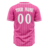 Custom Pink Baseball Jersey (With White Cream Pinstripe)