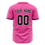 Custom Pink Baseball Jersey (With Black Color)