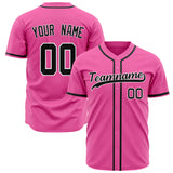 Custom Pink Baseball Jersey (With Black Color)