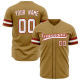 Custom Old Gold Baseball Jersey (With White Color)