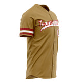 Custom Old Gold Baseball Jersey (With White Color)