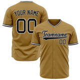 Custom Old Gold Baseball Jersey (With Black Color)