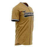 Custom Old Gold Baseball Jersey (With Black Color)