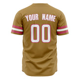 Custom Old Gold Baseball Jersey (With White Color)