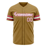 Custom Old Gold Baseball Jersey (With White Color)