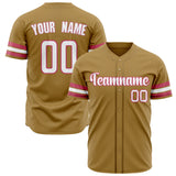 Custom Old Gold Baseball Jersey (With White Color)