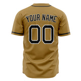 Custom Old Gold Baseball Jersey (With Black Color)