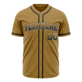 Custom Old Gold Baseball Jersey (With Black Color)