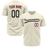 Custom Cream Baseball Jersey (With Black Color)