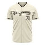 Custom Cream Baseball Jersey (With Black Color)