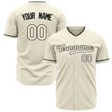 Custom Cream Baseball Jersey (With Black Color)