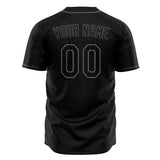 Custom Black Baseball Jersey (With Steel Gray Color)