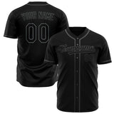 Custom Black Baseball Jersey (With Steel Gray Color)