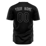 Custom Black Baseball Jersey (With Gray Color)