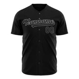 Custom Black Baseball Jersey (With Gray Color)