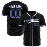 Custom Black Baseball Jersey (With White Color)