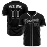 Custom Black Baseball Jersey (With White Color)