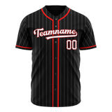 Custom Black Baseball Jersey (With White White Pinstripe)