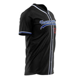 Custom Black Baseball Jersey (With Royal Color)