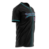 Custom Black Baseball Jersey (With Teal Color)