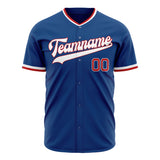 Custom Blue Baseball Jersey (With White Color)