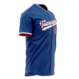 Custom Blue Baseball Jersey (With White Color)