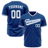 Custom Blue Baseball Jersey (With White Color)