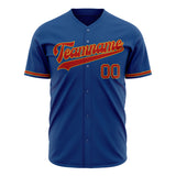 Custom Blue Baseball Jersey (With Red Color)