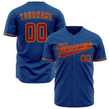 Custom Blue Baseball Jersey (With Red Color)