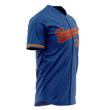 Custom Blue Baseball Jersey (With Red Color)