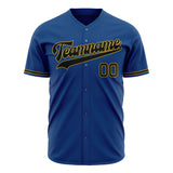 Custom Blue Baseball Jersey (With Black Color)