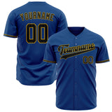 Custom Blue Baseball Jersey (With Black Color)