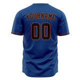 Custom Blue Baseball Jersey (With Black Color)