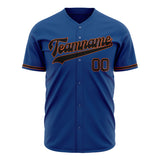 Custom Blue Baseball Jersey (With Black Color)