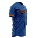 Custom Blue Baseball Jersey (With Black Color)