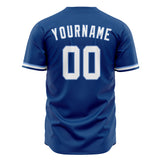 Custom Blue Baseball Jersey (With White Color)