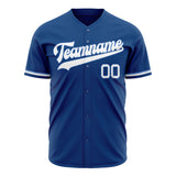 Custom Blue Baseball Jersey (With White Color)