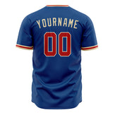 Custom Blue Baseball Jersey (With Red Color)