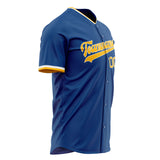 Custom Blue Baseball Jersey (With Gold Color)