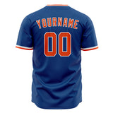 Custom Blue Baseball Jersey (With Orange Color)